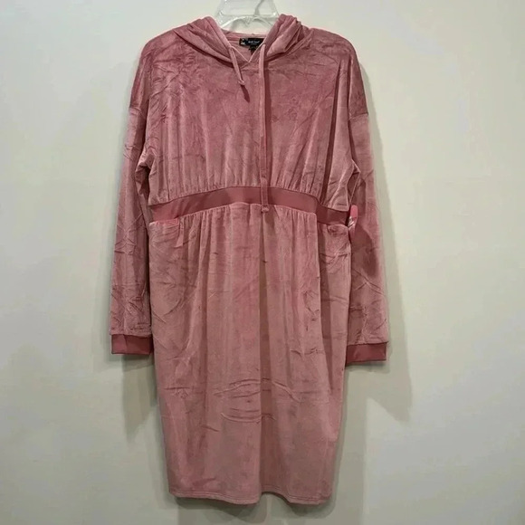Derek Heart Pink Hooded Maternity Dress - Size L - Picture 1 of 12